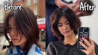 Getting a new TOMBOY Haircut | Fluffy Hair | Wolf Mullet cut