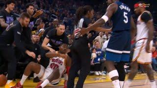 ANTHONY EDWARDS shoves Kuminga to the ground and Draymond didn't want a FIGHT 