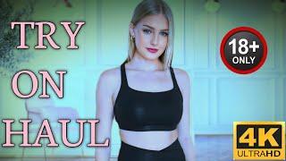 [4K] Transparent Sport Bra & Leggings Try On Haul | USA Transparent Clothes Get Ready With Emily