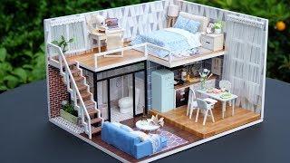 Румбокс CUTE BEE DIY House Конструктор домик с мебелью 3D "Таунхаус" L-23 Blue Times