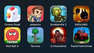 Crossy Road - Jetpack Joyride+ - Zombieville 2 - Badland - Red Ball 4 - Terraria (iOS Games)