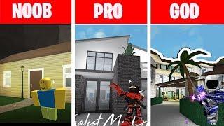 ROBLOX NOOB VS PRO VS GOD: MODERN FAMILY MANSION IN BLOXBURG (ROBLOX ANIMATIONS)