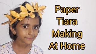 How to make paper flower tiara at home|tiara hairband|diy flower crown|simple handmade tiara