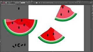 рисуем арбуз в Adobe Illustrator Flat Design Watermelon Icon