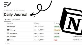 Notion Minimalistic Daily Journal | Create Your Perfect Daily Journal in Notion