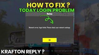 Network Error Login Failed Please Check Your Network Settings | BGMI LOGIN PROBLEM TODAY