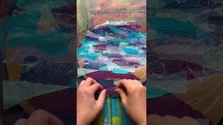 Impressionist Tissue Paper Artwork Inspired by Monet's Water Lilies