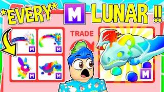 Trading EVERY *MEGA LUNAR PET* In Adopt Me !! Roblox Adopt Me Trading Lunar Pets 2024 (COMPILATION)