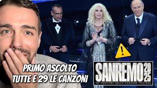 REACTION E GIUDIZI PRIMA SERATA SANREMO 2025: VOTO AL PRIMO ASCOLTO! 