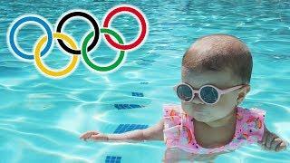 OUR BABY OLYMPIC SWIMMER | BABYS FIRST TIME SWIMMING | SUPER CUTE