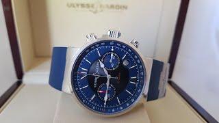 Хронограф с синим циферблатом Ulysse Nardin Maxi Marine Chronograph 353-66-3/323!