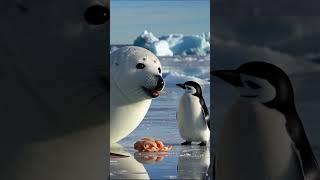 A nimble penguin stole a fish from under the seal's nose