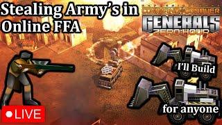 LIVE - WINNING FFA games WITH the ARMY'S of the ENEMY  | C&C Generals Zero hour!!