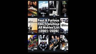 Fast & Furious Film Franchise All Movies List (2001-2026) #vindiesel #michellerodriguez #paulwalker