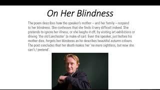 Adam Thorpe - On Her Blindness: Analysis