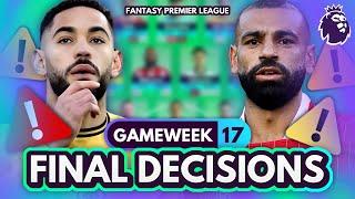 FPL GW17 FINAL DECISIONS!  Cunha Suspension Update, Chip Strategy & MORE!  | Gameweek 17 Roundup