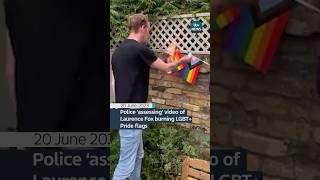 Laurence Fox posted a video of himself setting alight to Pride flags #itvnews #news #lgbtnews #lgbt