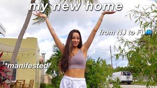 I MOVED TO FLORIDA (pack with me, travel vlog, + studio apartment tour)