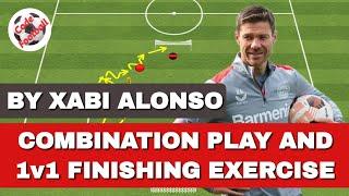 Combination play and 1v1 finishing drill by Xabi Alonso!