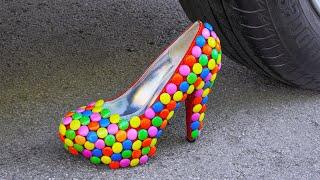 Car vs Heeled Shoes Experiment | Crushing Crunchy & Soft Things by Car