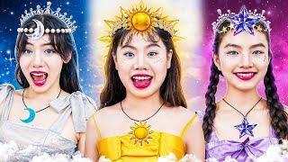Moon Girl, Sun Girl And Star Girl In Dress Up Challenge!