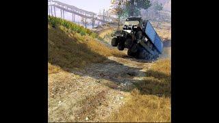 Truck pulls wheelie, the power is amazing | Spintires Mudrunner