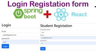 Login Registration Form Restful Api Using Spring boot React