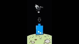 This crow ice cube game needs to fill that water with ice cubes.