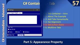 C# Tab Container Control | Part 5 Flat Button Tab Style | C# Advanced #57