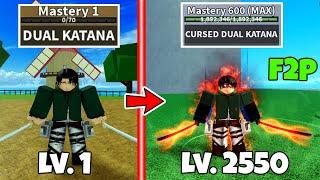 Noob to Pro as LEVI ACKERMAN using SWORDS only | Unlocked CURSED DUAL KATANA & Human v4 Full Awaken