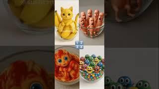 cute cat surprise 5🩷#banana #cat#funny#surprise#sausage#mischief