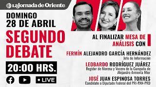 ️Segundo #DebateINE de los candidatos a la presidencia de México. Domingo 28 de abril de 2024