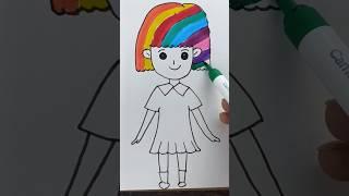 Rainbow  Girl  Painting #shorts #girldrawing #art #kids #ytshorts