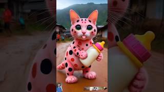  Pink LADYBUG skins Beautiful Cute Cat holding milk bottle Dudi dudi dum dum 206 #kitten #shorts