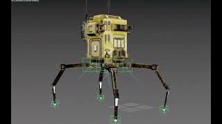 Rigging a spider robot with 3ds max with bones.