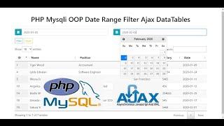 PHP Mysqli OOP Date Range Filter Ajax DataTables