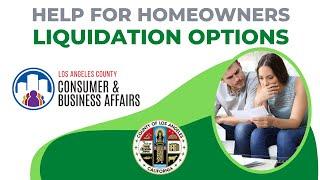 Help for Homeowners: Liquidation Options (Sept. 2022 update)