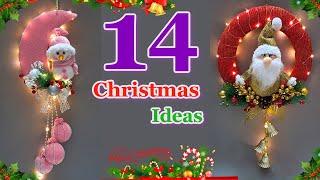 14 Easy Christmas wreath  2024 idea from different  material | DIY Christmas craft idea481