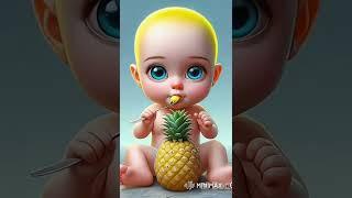 mukbang pineapple lucu #cutebaby #cocomelon