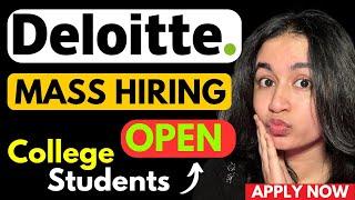 Deloitte FREE “MASS HIRING” 2025 || Btech, Bcom, BCA, BSc Students APPLY FAST 2025