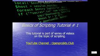 Tutorial #8 : Basics of Scripting - Part 1