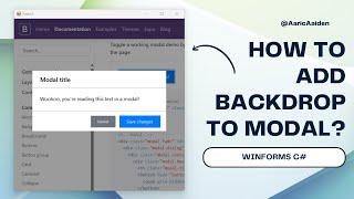 All About C# Tutorial for Beginners Add a Backdrop to Modal | WinForms