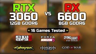 RTX 3060 vs RX 6600 | 16 Games Tested | Biggest Comparison!