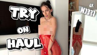 [4K] Transparent Clothes Dry vs Wet | Try on Haul with Victoria