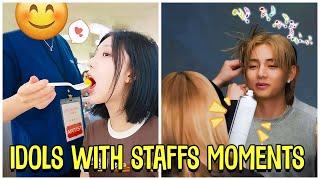 Kpop Idols With Staff Cute And Sweet Interactions