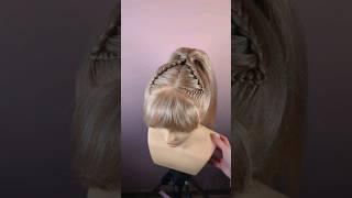 Perfect ponytail for hair with bangs ️‍#hairstyle