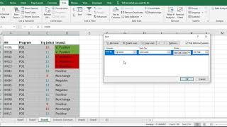 Sort data by color of font in MS Excel