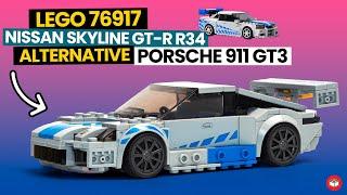 76917 NISSAN Skyline GT-R R34 ▷ Porsche 911 GT3 - Lego Speed Champions Alternative FREE INSTRUCTIONS