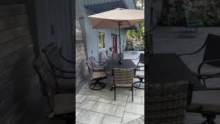 A relaxing Michigan backyard with a Unilock retaining wall and patio!