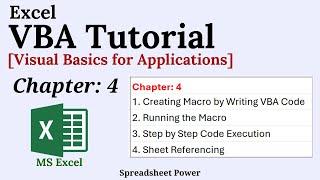 Excel VBA Tutorial Chapter 4 | Writing VBA Code | Step Into | Sheet Referencing